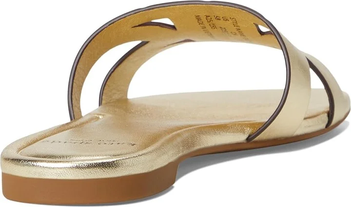 Kate Spade New York Duo Metallic Leather Slide Sandals Women's Dress Sandals Pale Gold : 8 B - Medium - Image 4