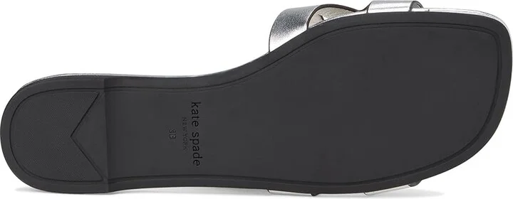 Kate Spade New York Duo Slide Sandal Women's Wedge Shoes Silver : 8.5 M, Leather/Rubber - Image 3
