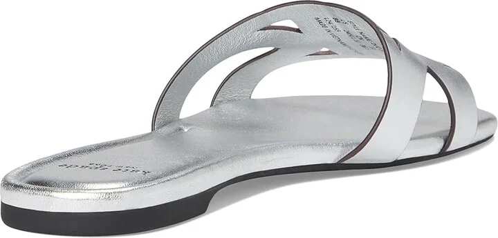 Kate Spade New York Duo Slide Sandal Women's Wedge Shoes Silver : 8.5 M, Leather/Rubber - Image 4