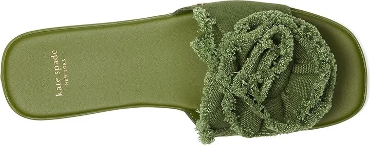 Kate Spade New York Flourish Canvas Flat Sandals Women's Wedge Shoes Jungle Vine : 8.5 B - Medium, Textile - Image 2