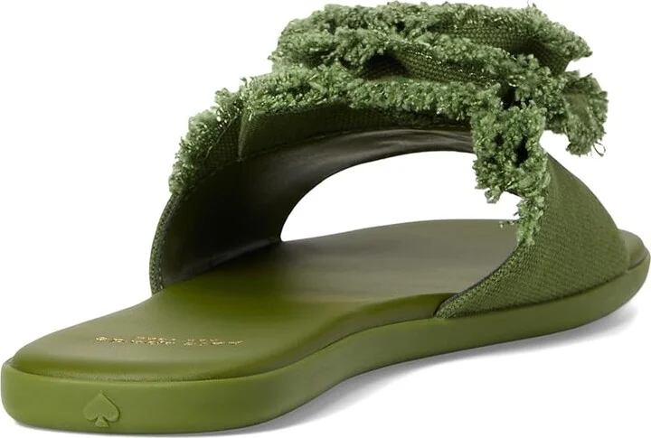 Kate Spade New York Flourish Canvas Flat Sandals Women's Wedge Shoes Jungle Vine : 8.5 B - Medium, Textile - Image 4