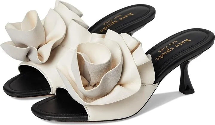Kate Spade New York Flourish Women's Sandals Black/Cream : 5.5 M, Leather