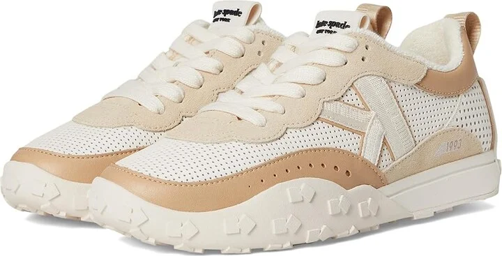 Kate Spade New York K As In Kate Lace Up Sneaker Women's Shoes Cream/Beach Sand : 7 M, Leather