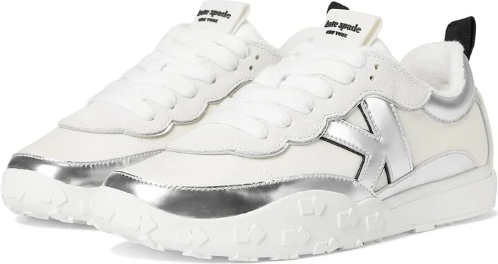 Kate Spade New York K As In Kate Lace Up Sneakers Women's Shoes Silver : 8.5 M, Leather