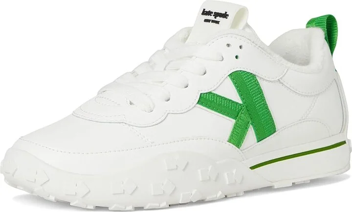 Kate Spade New York K As In Kate Smooth Leather Runner Women's Shoes True White/ KS Green : 7 M - Image 5