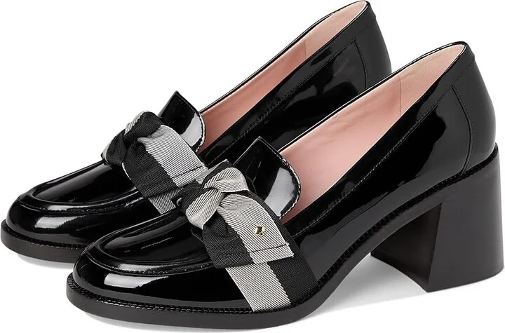 Kate Spade New York Leandra Heeled Loafer Women's Shoes Black : 7.5 M, Leather