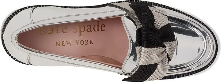 Kate Spade New York Leandra Heeled Loafer Women's Shoes Silver : 5.5 M, Leather - Image 2