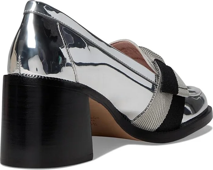 Kate Spade New York Leandra Heeled Loafer Women's Shoes Silver : 5.5 M, Leather - Image 4