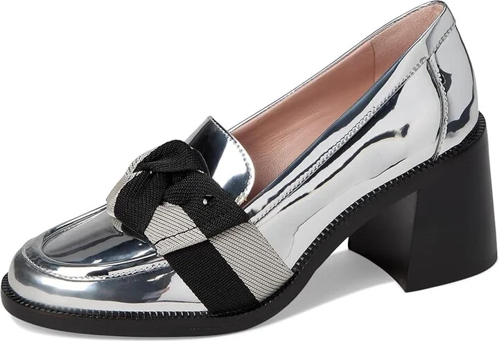 Kate Spade New York Leandra Heeled Loafer Women's Shoes Silver : 5.5 M, Leather - Image 5