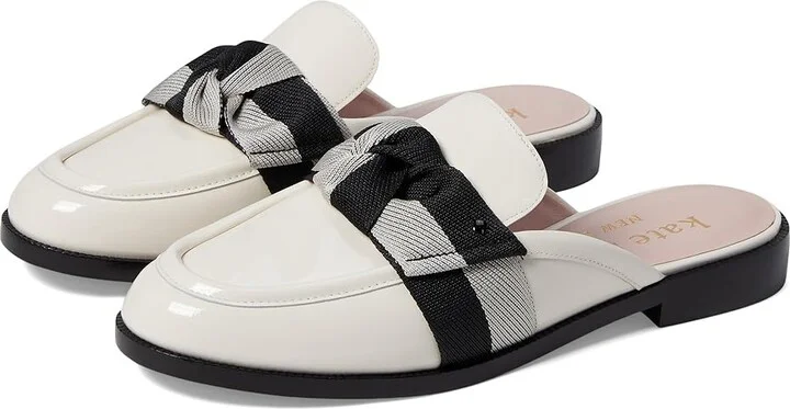 Kate Spade New York Leandra Mule Loafer Women's Flat Shoes Cream/ Black : 9.5 M, Leather