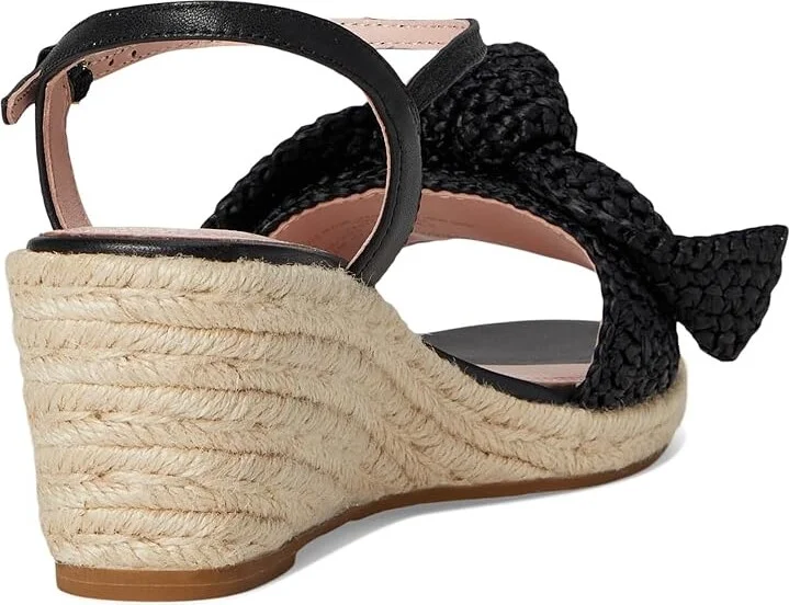 Kate Spade New York Leandra Raffia Espadrille Wedge Sandal Women's Wedge Shoes Black : 7.5 M, Textile - Image 3