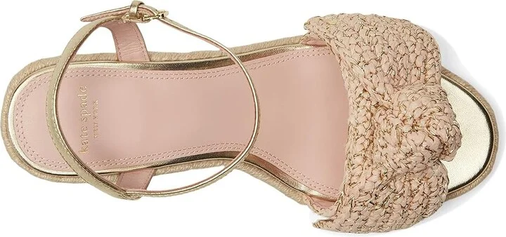 Kate Spade New York Leandra Raffia Espadrille Wedge Sandal Women's Wedge Shoes Black : 7.5 M, Textile - Image 8