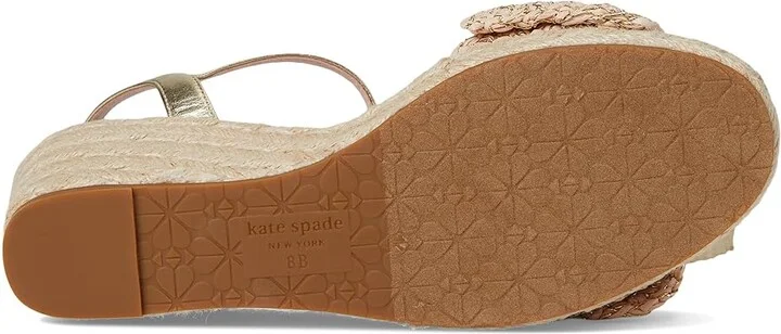 Kate Spade New York Leandra Raffia Espadrille Wedge Sandal Women's Wedge Shoes Black : 7.5 M, Textile - Image 9