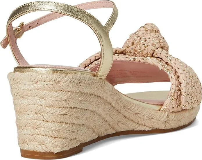 Kate Spade New York Leandra Raffia Espadrille Wedge Sandal Women's Wedge Shoes Black : 7.5 M, Textile - Image 10