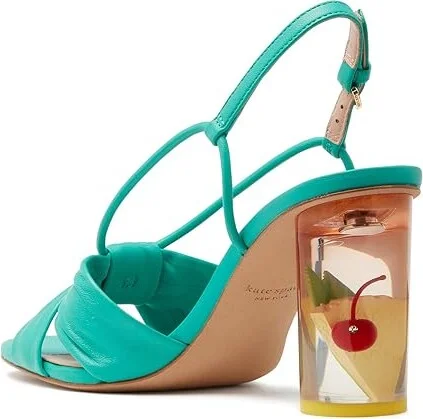 Kate Spade New York Mai Tai Heel Women's Sandals Clean Green : 7 M, Leather - Image 3