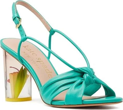 Kate Spade New York Mai Tai Heel Women's Sandals Clean Green : 7 M, Leather - Image 4