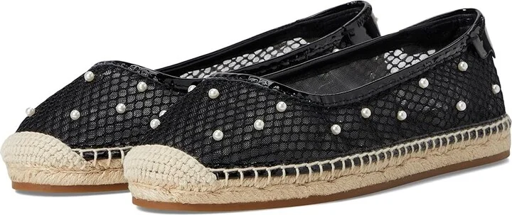 Kate Spade New York Pearl Fishnet Espadrille Ballet Flat Women's Shoes Black : 8.5 B - Medium, Synthetic