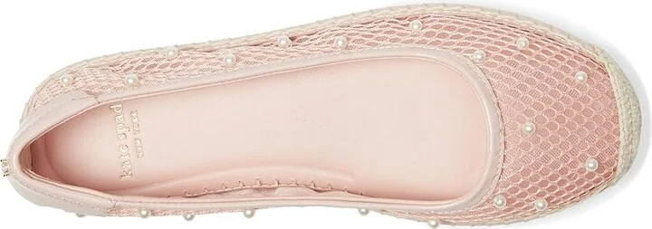 Kate Spade New York Pearl Fishnet Espadrille Ballet Flat Women's Shoes Mochi Pink : 7 B - Medium, Synthetic - Image 2