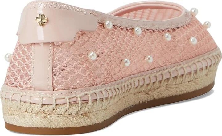 Kate Spade New York Pearl Fishnet Espadrille Ballet Flat Women's Shoes Mochi Pink : 7 B - Medium, Synthetic - Image 4
