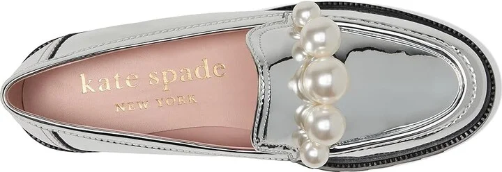 Kate Spade New York Posh Pearl Loafer Women's Shoes Silver : 9.5 M, Leather - Image 2