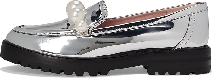 Kate Spade New York Posh Pearl Loafer Women's Shoes Silver : 9.5 M, Leather - Image 6