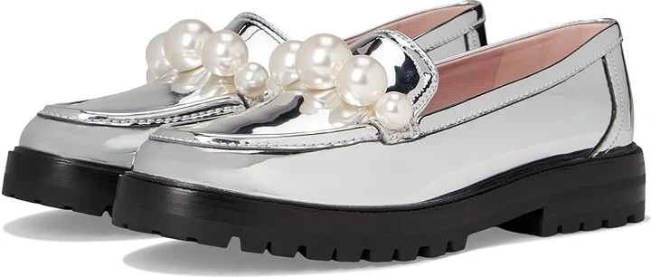 Kate Spade New York Posh Pearl Loafer Women's Shoes Silver : 9.5 M, Leather