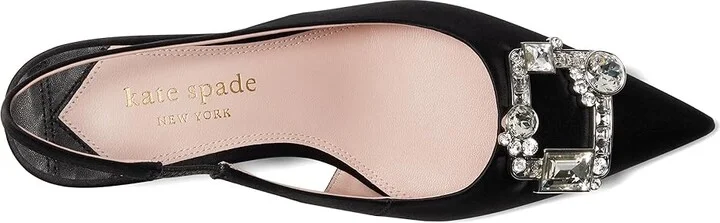 Kate Spade New York Renata Sling High Women's Heels Black : 7.5 M, Leather - Image 2
