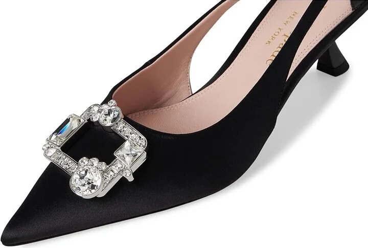 Kate Spade New York Renata Sling High Women's Heels Black : 7.5 M, Leather - Image 7