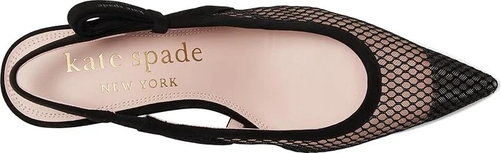 Kate Spade New York Riley Mesh Slingback Kitten Heel Women's Cold Weather Boots Black : 7 M, Leather - Image 2