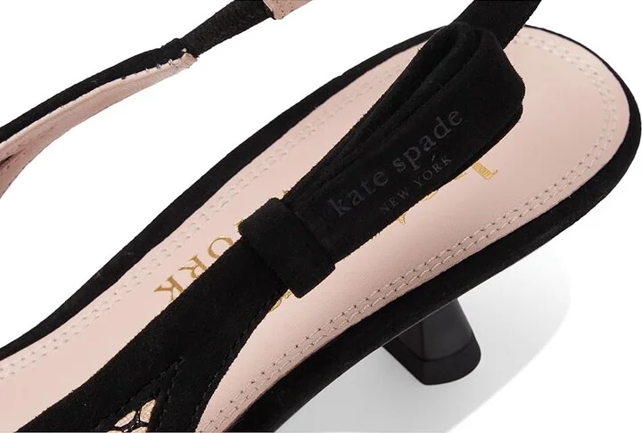 Kate Spade New York Riley Mesh Slingback Kitten Heel Women's Cold Weather Boots Black : 7 M, Leather - Image 7