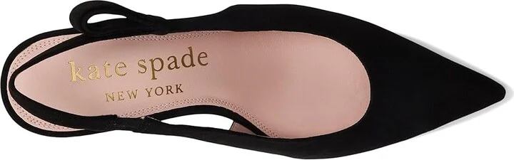 Kate Spade New York Riley Slingback Kitten Heel Women's Shoes Black : 9.5 M, Leather/Suede - Image 2