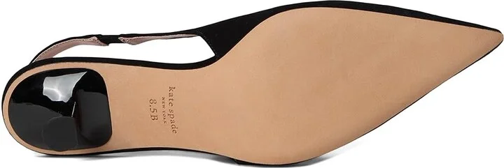 Kate Spade New York Riley Slingback Kitten Heel Women's Shoes Black : 9.5 M, Leather/Suede - Image 3