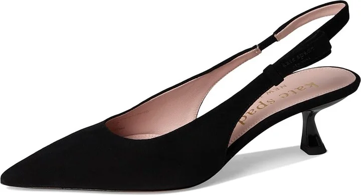 Kate Spade New York Riley Slingback Kitten Heel Women's Shoes Black : 9.5 M, Leather/Suede - Image 5