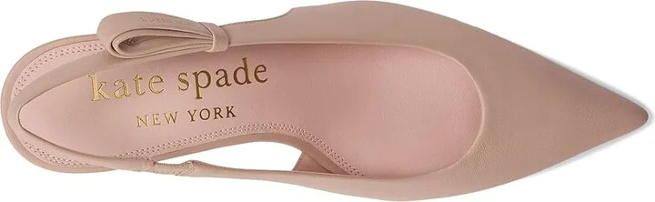 Kate Spade New York Riley Slingback Kitten Heel Women's Shoes Pale Vellum : 8.5 M, Leather/Suede - Image 2