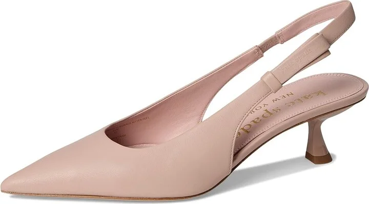 Kate Spade New York Riley Slingback Kitten Heel Women's Shoes Pale Vellum : 8.5 M, Leather/Suede - Image 5