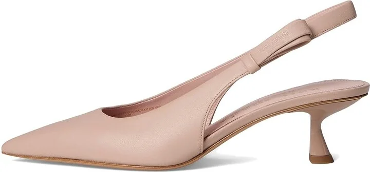 Kate Spade New York Riley Slingback Kitten Heel Women's Shoes Pale Vellum : 8.5 M, Leather/Suede - Image 6