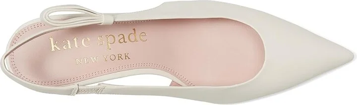 Kate Spade New York Riley Slingback Kitten Heel Women's Shoes Pale Vellum : 8.5 M, Leather/Suede - Image 8