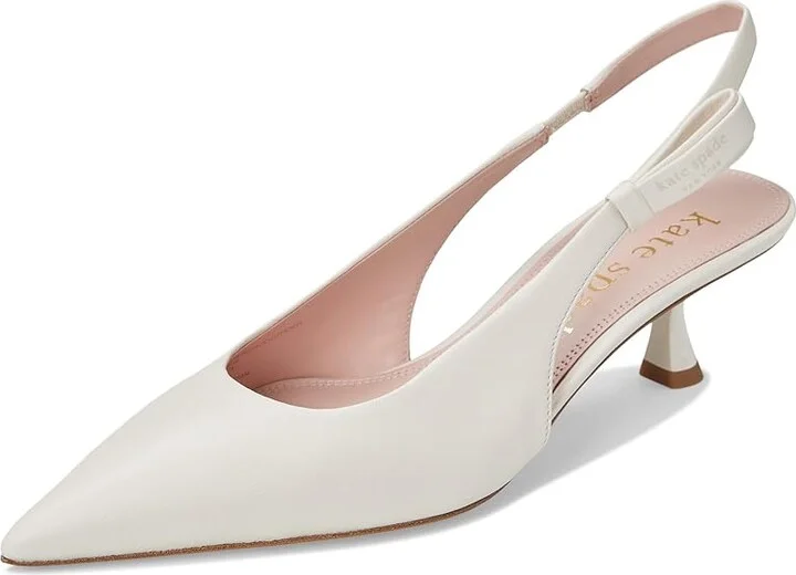 Kate Spade New York Riley Slingback Kitten Heel Women's Shoes Pale Vellum : 8.5 M, Leather/Suede - Image 11