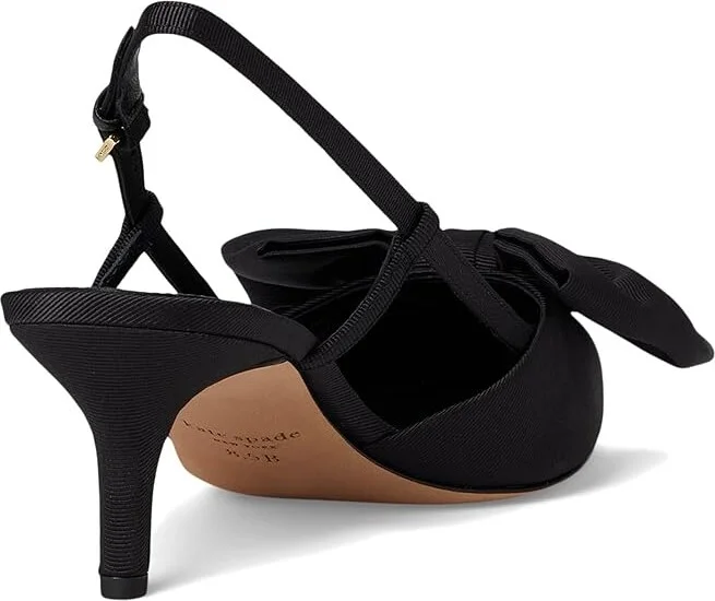 Kate Spade New York Rue Slingback Mid Heel Women's Cold Weather Boots Black : 9.5 M, Leather - Image 4