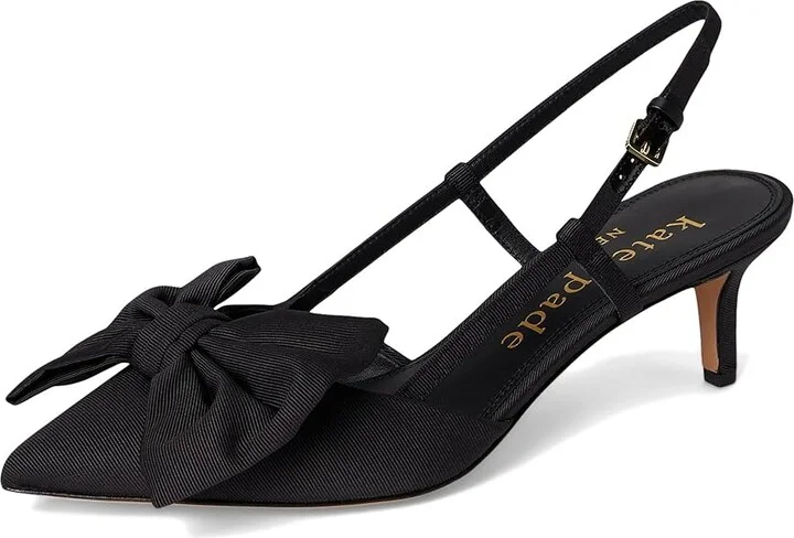 Kate Spade New York Rue Slingback Mid Heel Women's Cold Weather Boots Black : 9.5 M, Leather - Image 5