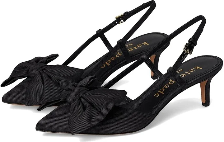 Kate Spade New York Rue Slingback Mid Heel Women's Cold Weather Boots Black : 9.5 M, Leather