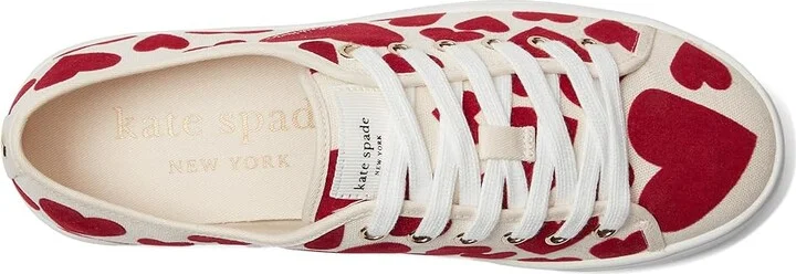 Kate Spade New York Serve Lace Up Sneakers Women's Cold Weather Boots Red : 6 M, Canvas - Image 2