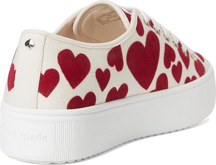 Kate Spade New York Serve Lace Up Sneakers Women's Cold Weather Boots Red : 6 M, Canvas - Image 4