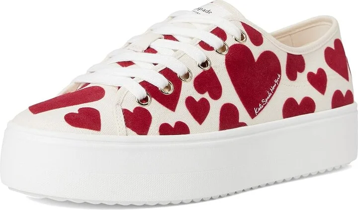 Kate Spade New York Serve Lace Up Sneakers Women's Cold Weather Boots Red : 6 M, Canvas - Image 5