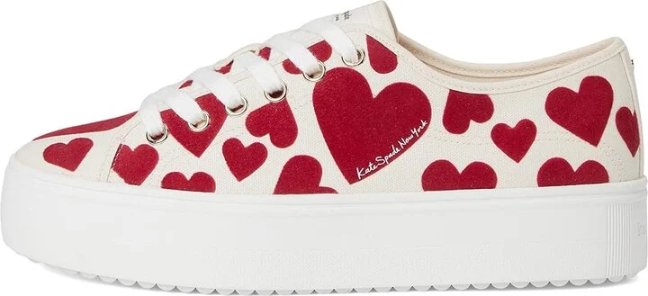Kate Spade New York Serve Lace Up Sneakers Women's Cold Weather Boots Red : 6 M, Canvas - Image 6