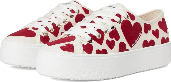 Kate Spade New York Serve Lace Up Sneakers Women's Cold Weather Boots Red : 6 M, Canvas