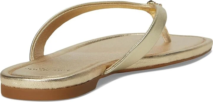 Kate Spade New York Spade Flower Flip Flop Sandal Women's Wedge Shoes Pale Gold : 6 M, Leather - Image 3
