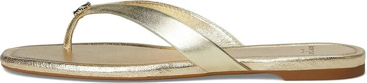 Kate Spade New York Spade Flower Flip Flop Sandal Women's Wedge Shoes Pale Gold : 6 M, Leather - Image 6