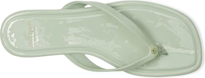 Kate Spade New York Spade Flower Flip Flop Sandal Women's Wedge Shoes Pistachio Ice : 7.5 M, Leather - Image 2
