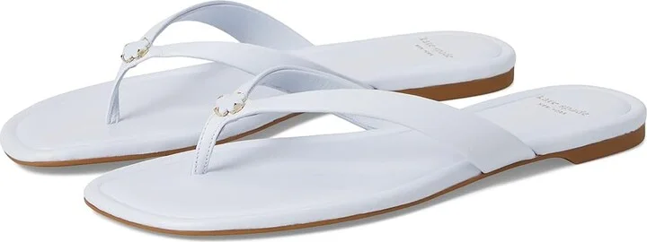 Kate Spade New York Spade Flower Smooth Leather Flip-Flop Women's Sandals Taro Milk : 5 B - Medium
